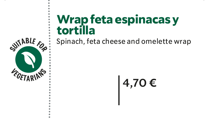 Wrap Feta espinacas y tortilla