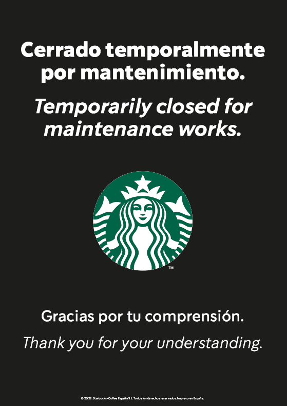 Cartel mantenimiento