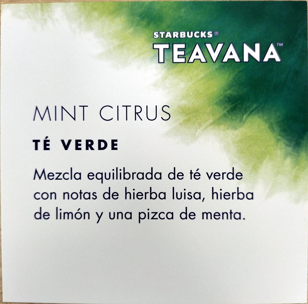 Etiqueta Teavana Mint Citrus