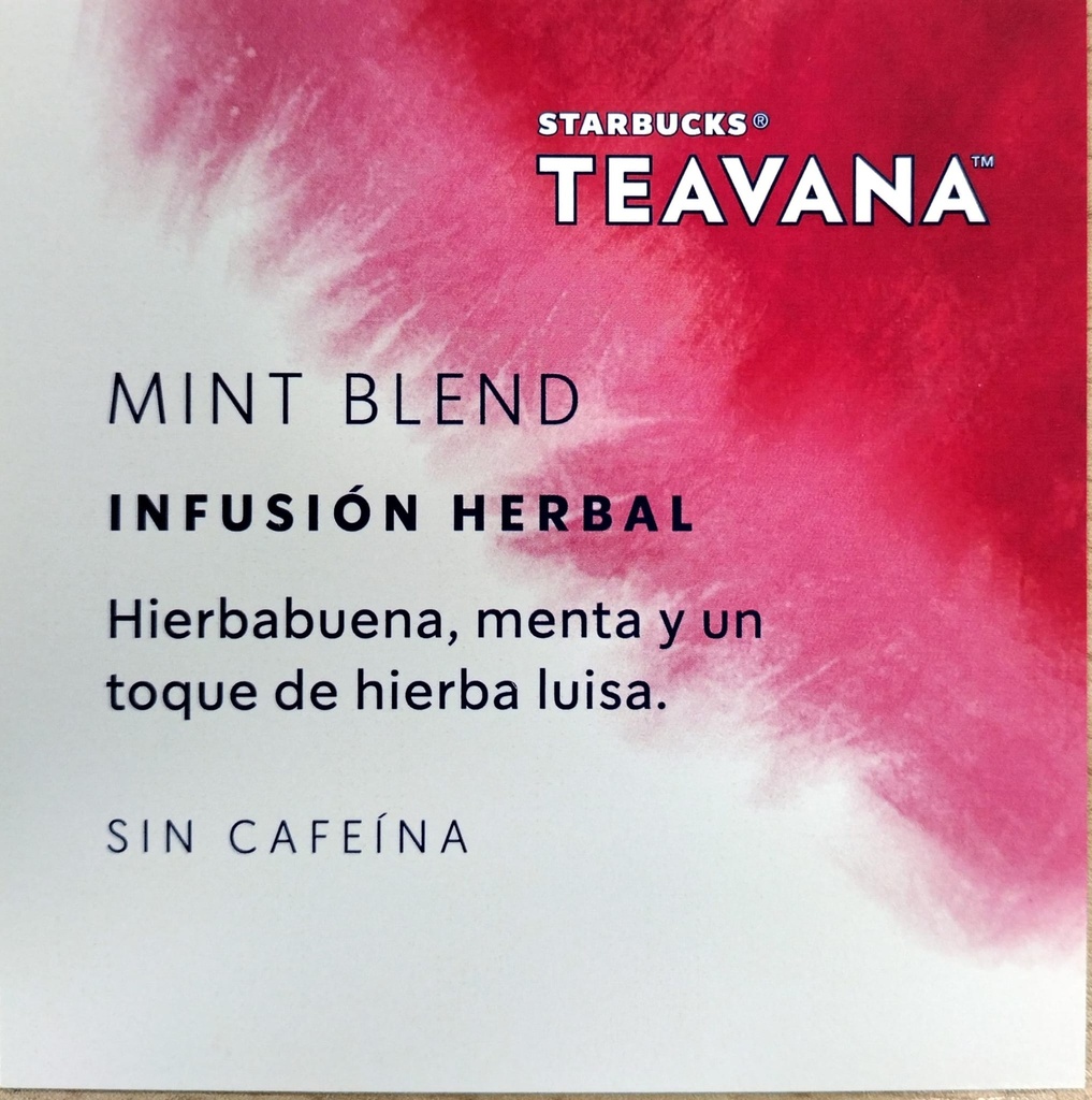 Etiqueta Teavana Mint Blend