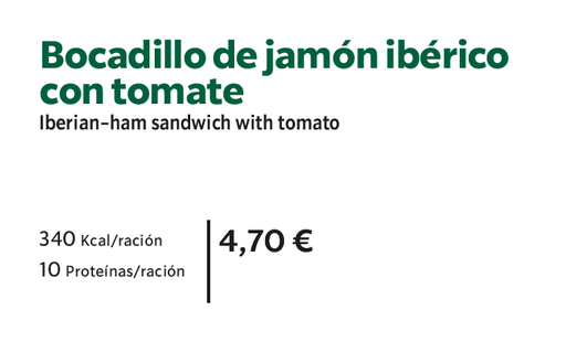 Bocadillo de Jamón Ibérico con Tomate 