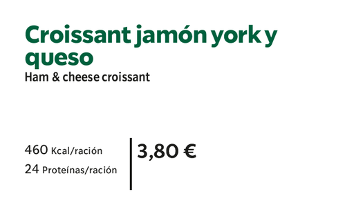 Croissant jamón york y queso
