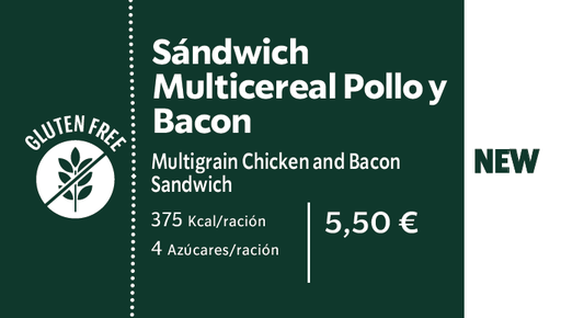 Sándwich multicereal pollo y bacon 